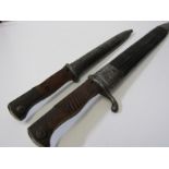 MILITARY, German sheathed WWI bayonet by Henckels, another similar stamped "Erfurt"