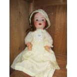 ANTIQUE DOLL, Heubach Koppelsdorf bisque headed doll, mould no. 342.6, open mouth, sleepy eyes, 47cm