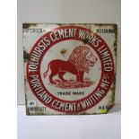 VINTAGE ADVERTISING SIGN, enamelled wall sign "Tolhurst's Cement Works Limited, Red Lion Wharf,