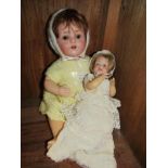 ANTIQUE DOLLS, Max Oscar Arnold bisque headed, 33cm doll "Welsch" model, open mouth and sleepy eyes,