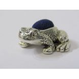 SILVER FROG PIN CUSHION