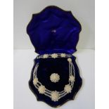 ANTIQUE PEARL BROOCH NECKLACE & BRACELET SET IN FITTED BOX, by I Mayer Goldsmith & Jeweller, 68 & 70