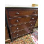 GEORGIAN DESIGN MAHOGANY CHEST FACADE, 4 drawer lift top commode, splayed bracket feet and wooden
