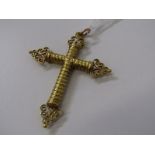ORNATE GOLD CROSS, continental ornate gold cross (tests as 18ct) 6cm drop, 9 grams