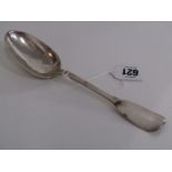 EARLY 18TH CENTURY SILVER TABLESPOON, with fine armorial engraved cresting 64 grams