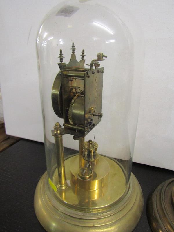 HOROLOGY, glass domed 400 day mantel clock, together with similar clock movement - Image 3 of 5