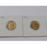 GOLD HALF SOVEREIGNS, two George V gold half sovereigns both 1914, higher grades