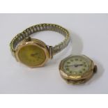 1 GOLD CASED WRIST WATCH on plated strap 21.4 grams overall, with one plated