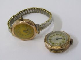 1 GOLD CASED WRIST WATCH on plated strap 21.4 grams overall, with one plated