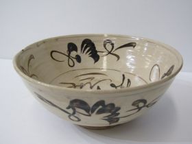 ORIENTAL CERAMICS, Cizhou ware Ming Dynasty, 22cm conical bowl, brown script style decoration