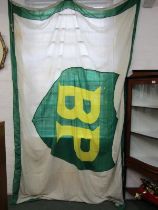 PETROL ADVERTISING -1970's BP SHIPS FLAG, APPROX 240CMS X 160CMS