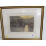 HERBERT E BUTLER, signed watercolour, "Polperro Harbour" 18cm x 26cm