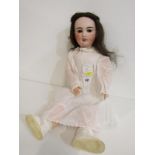 ANTIQUE DOLL, Jules Verlingue bisque-headed 61cm doll, model no. 10