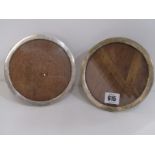 SILVER PHOTOFRAMES, 2 circular easel support silver photoframes, 15cm diameter, Birmingham 1942