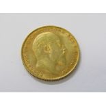 EDWARD VII GOLD SOVEREIGN, 1909, higher grade