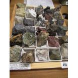 MINERAL COLLECTION, 30 mineral specimens from Devon & Cornwall with identification sheet of where