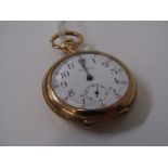 18ct GOLD CASED POCKET WATCH, lady's 18ct gold cased fob watch by Waltham with secondary dial, 42.