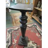 EBONISED TORCHERE, tapering fluted column support torchere