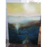 CHETANA THORNTON signed painting on canvas "Out of the Void", 160cmx 120cm