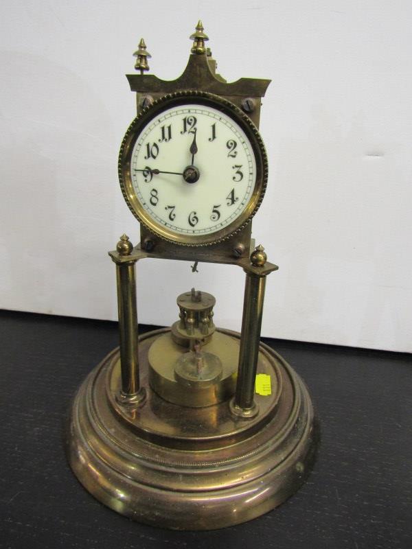 HOROLOGY, glass domed 400 day mantel clock, together with similar clock movement - Image 4 of 5