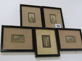 LE BLOND set of 5 framed miniature oil prints