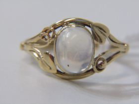 Moonstone yellow gold ring