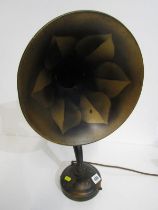 EARLY RADIO HORN, by Sterling Baby with original stencil work, 49cm height