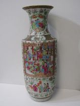 ORIENTAL CERAMICS, 19th Century Canton club vase with 2 reserves of court scenes, 61cm height (