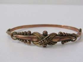 ROSE GOLD BANGLE, vintage 9ct rose gold bangle, 5.2 grams