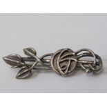 RETRO SILVER BAR BROOCH marked CJL Carrick Jewellery Ltd