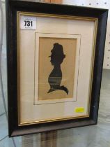 SILHOUETTE, SCISSOR CUT silhouette of "Lady Charlotte Annie Hudson, nee Burrows", 13cm x 8cm