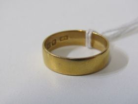 GOLD BAND RING, 22ct yellow gold band ring, size N, 4.3 grams