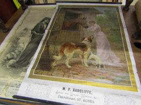 19th CENTURY ADVERTISING, 1899 scroll calendar Ruth & Naomi supplied by J Belletti of Falmouth,