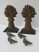 NOVELTY KNIFE REST, a pair of plated knife rests, the supports in the form of pigeons also a pair of