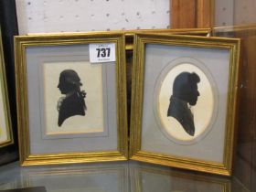 MARITIME SILHOUETTE, watercolour "Portrait of Admiral John Payton", and 1 similar, inscriptions to