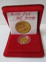 PROOF HALF SOVEREIGN, cased 1980 proof half sovereign with COA