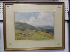 MARY S HAGGARTY, signed watercolour, "Ponies on Dartmoor", old label to reverse, 24cm x 33cm