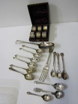 SILVER CUTLERY & NAPKIN RINGS, cased set of 6 silver napkin rings, Birmingham HM, together with a