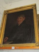 EARLY 19th CENTURY ENGLISH SCHOOL, oil on canvas, "Portrait of elderly seated Gentleman with