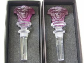 ROSENTHAL pair of 'Versace' figurehead glass stoppers