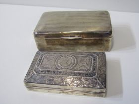 SILVER CIGARETTE CASES, rectangular form silver cigarette case with engine turned decoration and
