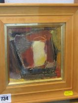 DIANE NEVITT oil on board dated 1997, "Glass", 13cm x 13cm