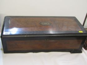 ANTIQUE INLAID CASED TABLETOP MUSICAL BOX, by George Baker & Co. 10 Airs, 47cm cylinder