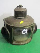 MARITIME, copper bodied navigation lantern, 25cm height