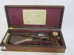 19th CENTURY BOXED COLT PISTOL & ACCESSORIES, 1856 colt pistol, 24cm length, together with 19th