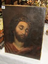 SPANISH OLD MASTER, oil on canvas "Jesus - Crown of Thorns, Saviour of the World", 48cm x 37cm