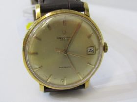 GENT'S UNIVERSAL WRIST WATCH, 18ct yellow gold Universal automatic wrist watch with date aperture on