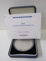 ROYAL MINT GUERNSEY PLATINUM PROOF £10 COIN, 5oz, 7/25, with COA in fitted box