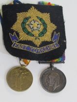 WWI PAIR OF MEDALS, War & Defence medals to 33216 Pte J W Loft, Yorkshire Regiment