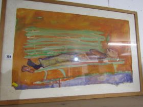BEN HARTLEY, watercolour "Sock and Fiesta" 38cm x 62cm